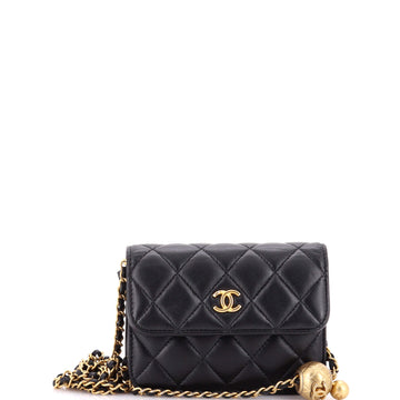 Chanel Pearl Crush Flap Clutch with Chain Quilted Lambskin Mini