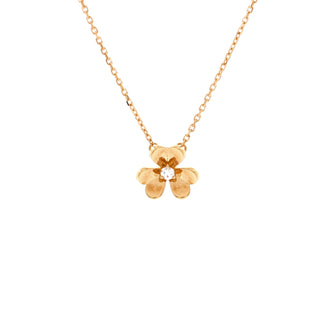 Van Cleef & Arpels Frivole Pendant Necklace 18K Yellow Gold and Diamond Mini