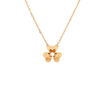 Van Cleef & Arpels Frivole Pendant Necklace 18K Yellow Gold and Diamond Mini