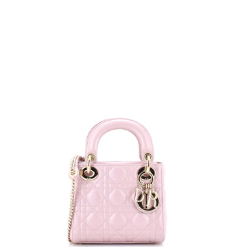 Christian Dior Lady Dior Chain Bag Cannage Quilt Lambskin Mini
