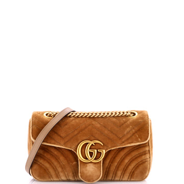 Gucci GG Marmont Flap Bag Matelasse Velvet Small