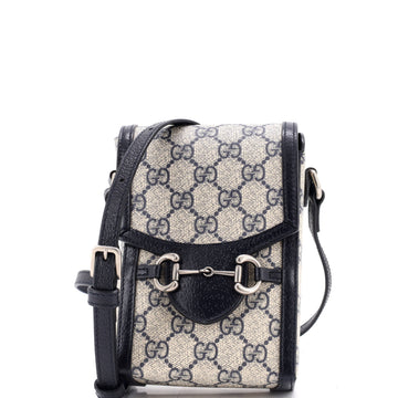 Gucci Horsebit 1955 Crossbody Bag GG Coated Canvas with Leather Mini