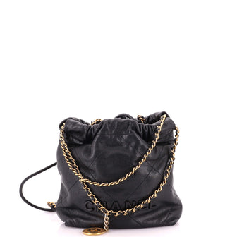Chanel 22 Chain Hobo Quilted Caviar Mini