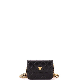 Chanel Pearl Crush Flap Clutch with Chain Quilted Lambskin Mini