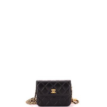 Chanel Pearl Crush Flap Clutch with Chain Quilted Lambskin Mini