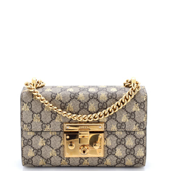 Gucci Padlock Shoulder Bag Printed GG Coated Canvas Small