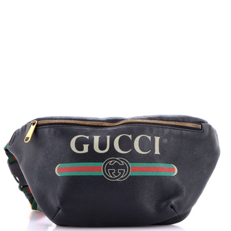 Gucci Logo Belt Bag Printed Leather Medium