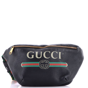 Gucci Logo Belt Bag Printed Leather Medium