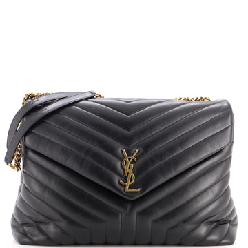 Saint Laurent Loulou Shoulder Bag Matelasse Chevron Leather Large