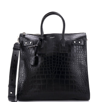 Saint Laurent Sac de Jour Souple Zip Tote Crocodile Embossed Leather North South