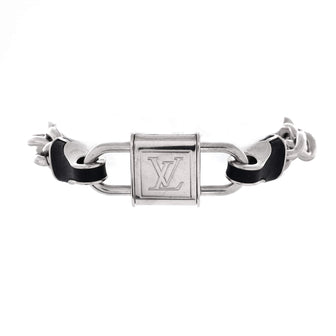 Louis Vuitton LV Lock Chain Bracelet Metal with Leather