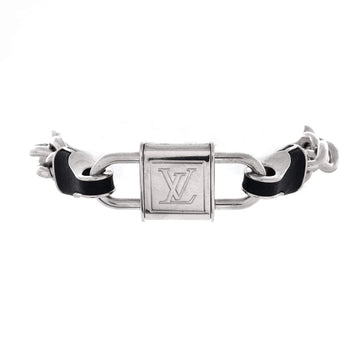 Louis Vuitton LV Lock Chain Bracelet Metal with Leather