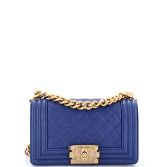 Chanel Boy Flap Bag Quilted Caviar Small