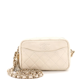 Chanel Coco Tassel Camera Case Quilted Caviar Mini