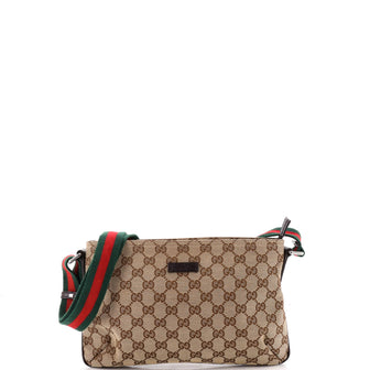 Gucci Web Strap Messenger Bag GG Canvas Small