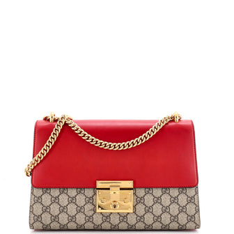 Gucci Padlock Shoulder Bag GG Coated Canvas and Leather Medium