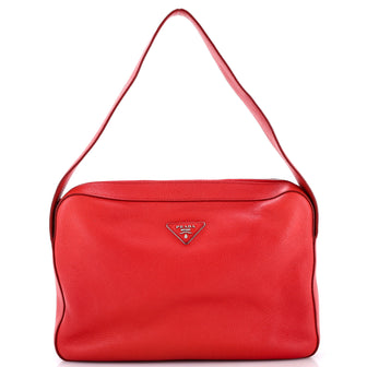 Prada Top Zip Shoulder Bag Vitello Daino Medium