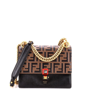 Fendi Kan I Bag Zucca Embossed Leather Small