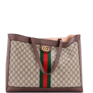 Gucci Disney Three Little Pigs Ophidia Soft Open Tote GG Coated Canvas East West