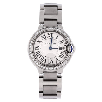 Cartier Ballon Bleu de Cartier Quartz Watch Stainless Steel with Diamond Bezel 28