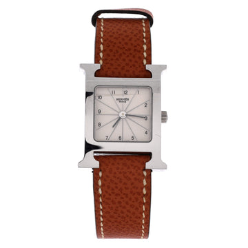 Hermes Heure H Quartz Watch Stainless Steel and Leather 21