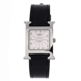 Hermes Heure H Quartz Watch Stainless Steel and Leather 21