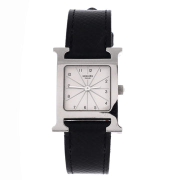 Hermes Heure H Quartz Watch Stainless Steel and Leather 21