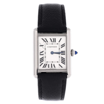 Cartier Must de Cartier Tank Quartz Watch Stainless Steel and Leather 25