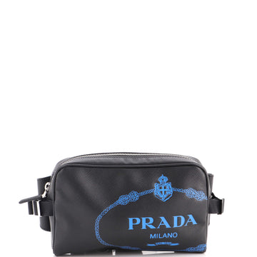 Prada Logo Waist Bag Printed Saffiano Leather