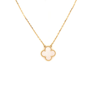 Van Cleef & Arpels Vintage Alhambra Pendant Necklace 18K Yellow Gold and Mother of Pearl