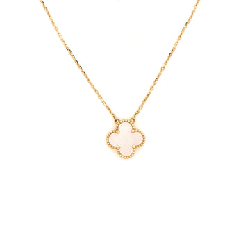 Van Cleef & Arpels Vintage Alhambra Pendant Necklace 18K Yellow Gold and Mother of Pearl