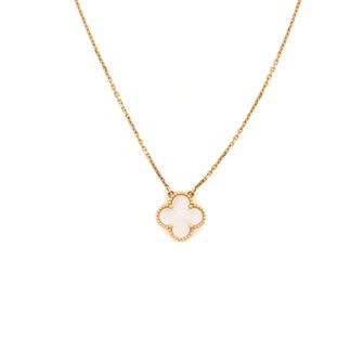 Van Cleef & Arpels Vintage Alhambra Pendant Necklace 18K Yellow Gold and Mother of Pearl