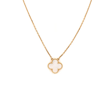 Van Cleef & Arpels Vintage Alhambra Pendant Necklace 18K Yellow Gold and Mother of Pearl