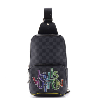 Louis Vuitton Avenue Sling Bag Limited Edition Interlinked Logo Damier Graphite