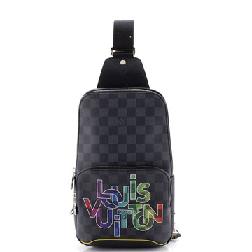 Louis Vuitton Avenue Sling Bag Limited Edition Interlinked Logo Damier Graphite