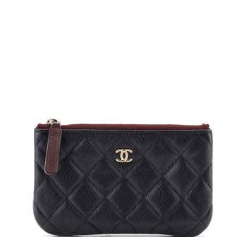 Chanel Classic O Case Pouch Quilted Caviar Mini
