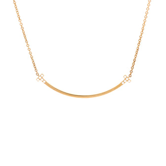 Tiffany & Co. T Smile Pendant Necklace 18K Yellow Gold with Diamonds Small