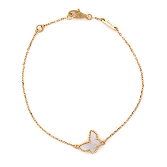 Van Cleef & Arpels Sweet Alhambra Butterfly Bracelet 18K Yellow Gold and Mother of Pearl