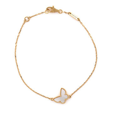 Van Cleef & Arpels Sweet Alhambra Butterfly Bracelet 18K Yellow Gold and Mother of Pearl