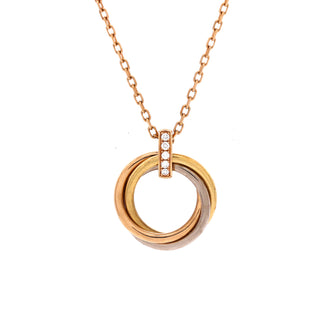 Cartier Trinity Pendant Necklace 18K Tricolor Gold and Diamonds