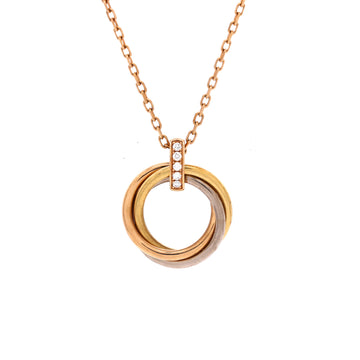 Cartier Trinity Pendant Necklace 18K Tricolor Gold and Diamonds
