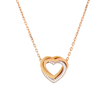 Cartier Trinity de Cartier Heart Pendant Necklace 18K Tricolor Gold with Diamonds