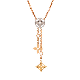 Louis Vuitton Idylle Blossom Y Pendant Necklace 18K Tricolor Gold with Diamonds