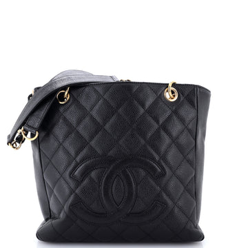 Chanel Petite Shopping Tote Quilted Caviar