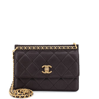Chanel Chain Frame Flap Bag Quilted Caviar Small