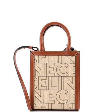 Celine Vertical Cabas Tote Printed Canvas and Leather Mini