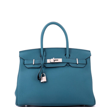 Hermes Birkin Handbag Colvert Togo with Palladium Hardware 30