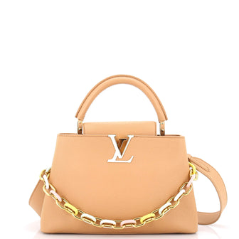 Louis Vuitton Capucines Resin Chain Bag Leather MM