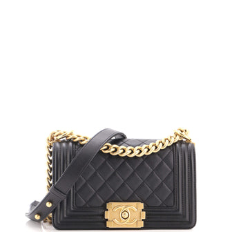 Chanel Boy Flap Bag Quilted Caviar Small