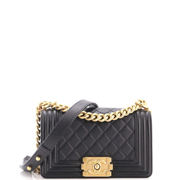 Chanel Boy Flap Bag Quilted Caviar Small